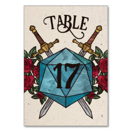 Numeração De Mesa Número da Mesa D20 Rosas Casamento RPG
