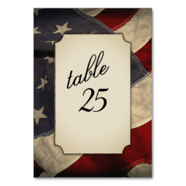 Numeração De Mesa Número da Mesa da Bandeira Americana Distressed