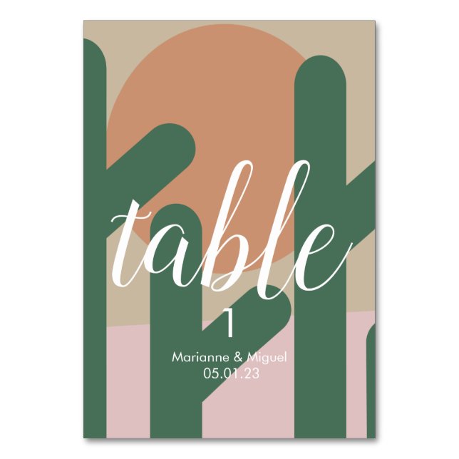 Numeração De Mesa Número da Mesa de Assento do Cacto de Casamento ao (Frente)
