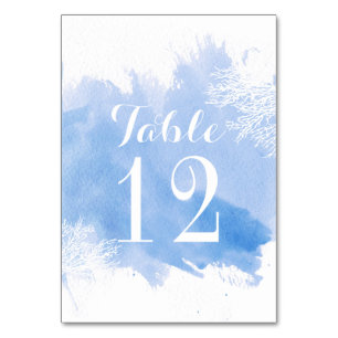 Numeração De Mesa Número da mesa de casamento azul de recife de cor
