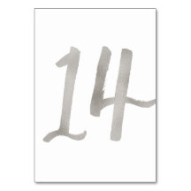 Número da mesa de casamento chic em folha de prata