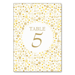 Numeração De Mesa Número da Mesa de Casamento com Confete Dourado