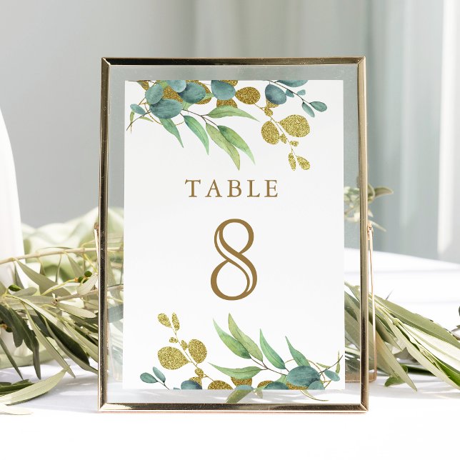 Numeração De Mesa Número da Mesa de Casamento com Galho de Eucalipto (Criador carregado)
