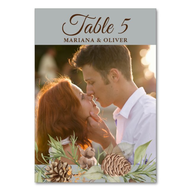 Numeração De Mesa Número da Mesa de Casamento da Cinza de Pinheiro d (Frente)