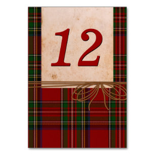 Numeração De Mesa Número da Mesa de Casamento da Xadrez Rustic Royal