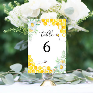 Numeração De Mesa Número da mesa de casamento de abelha mel floral