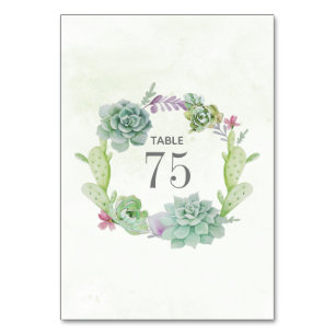 Numeração De Mesa Número da Mesa de Casamento de Cactus Suculentas e