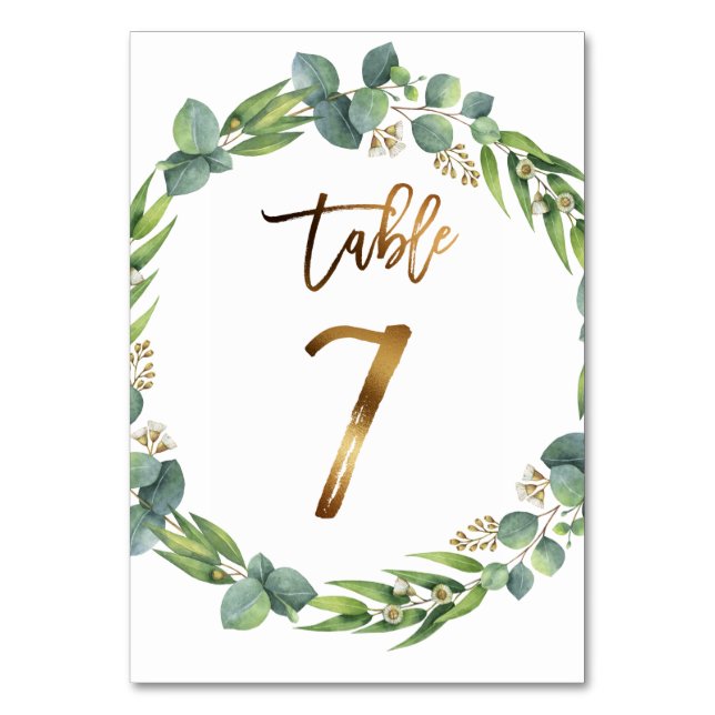 Numeração De Mesa Número da mesa de casamento de Eucalyptus (Verso)