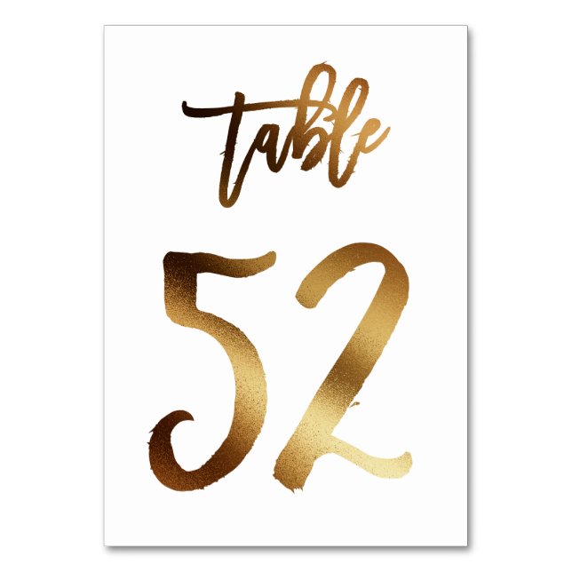 Numeração De Mesa Número da mesa de casamento de folha de ouro | Mes (Frente)