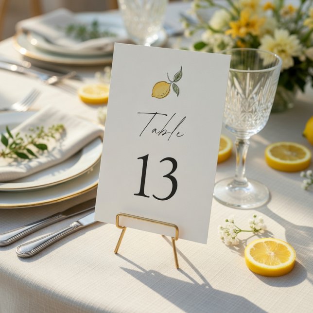 Numeração De Mesa Número da Mesa de Casamento de Limão | Casamento n (Criador carregado)