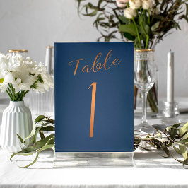 Numeração De Mesa Número da mesa de casamento do marinho de ouro ele