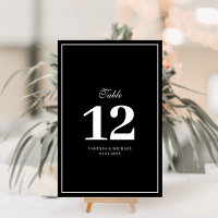 Número da mesa de casamento do quadro branco elega