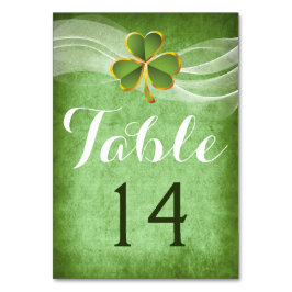 Numeração De Mesa Número da mesa de casamento do trevo irlandês