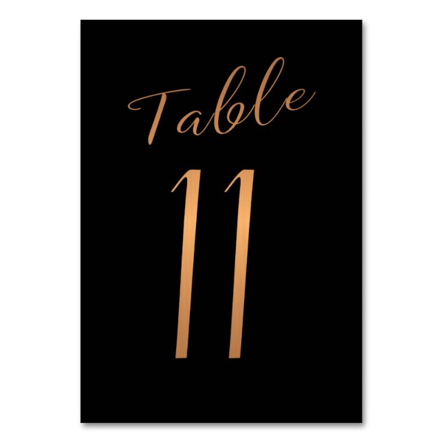 Numeração De Mesa Número da mesa de casamento dourado-de-cobre preto (Frente)