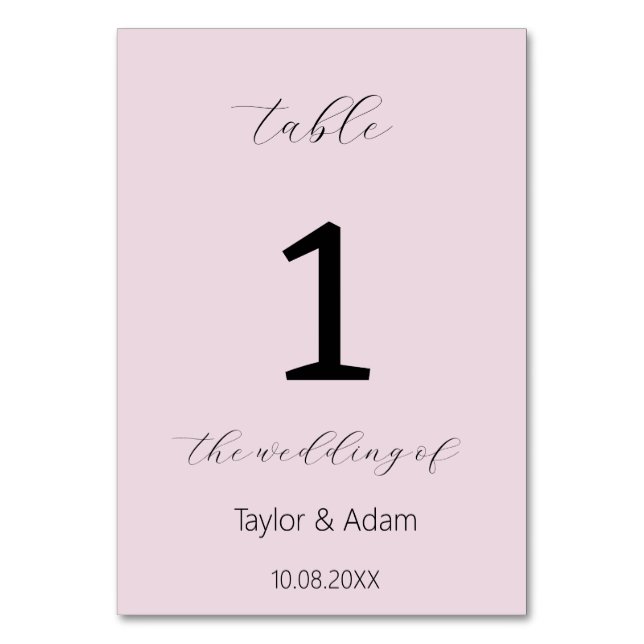 Numeração De Mesa Número da mesa de casamento elegante (Verso)