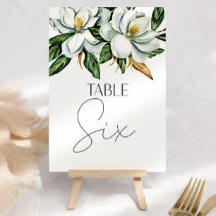 Numeração De Mesa Número da Mesa de Casamento Floral Magnólia Branca
