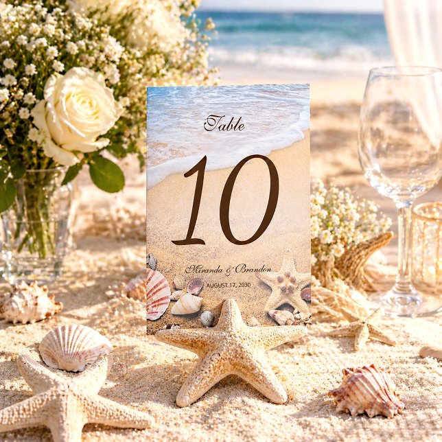 Numeração De Mesa Número da Mesa de Casamento na Praia Tropical da E (Criador carregado)