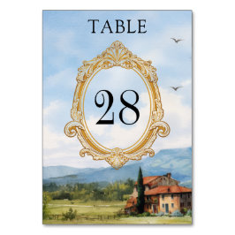 Numeração De Mesa Número da Mesa de Casamento no Campo da Toscana