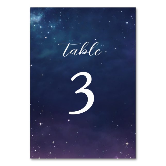 Numeração De Mesa Número da Mesa de Casamento Noite Estrelada Celest (Frente)