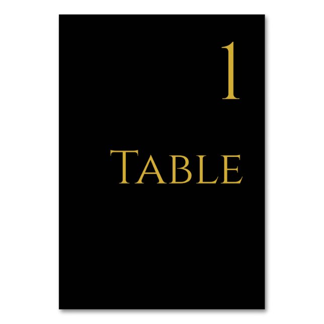 Numeração De Mesa Número da Mesa de Casamento-Preto e Dourado- (Frente)