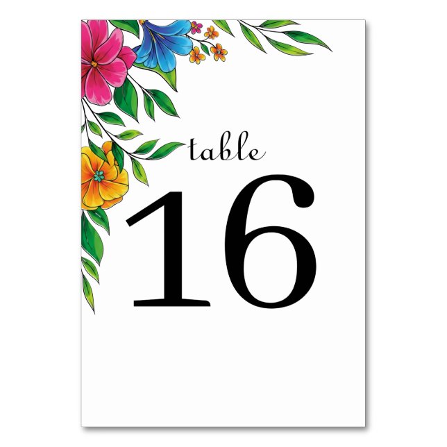 Numeração De Mesa Número da Mesa de Casamento Primavera Verão Flor B (Frente)