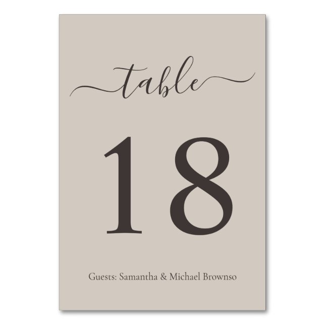 Numeração De Mesa Número da mesa de casamento romântico com letra mo (Frente)