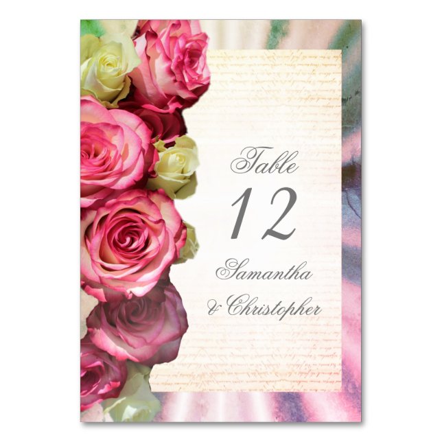 Numeração De Mesa Número da mesa de casamento rosa rosa rosa (Frente)