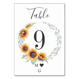 Numeração De Mesa Número da Mesa de Casamento Sunflower Bloom
