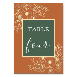 Numeração De Mesa Número da Mesa de Casamento Verde Oliva e Terracot