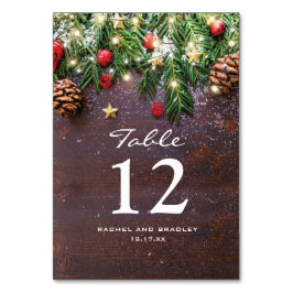 Numeração De Mesa Número da Mesa de Festa de Natal Rústico