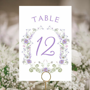 Numeração De Mesa Número da Mesa de Flores de Lilás