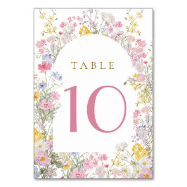 Numeração De Mesa número da mesa de flores de prado em aquarela
