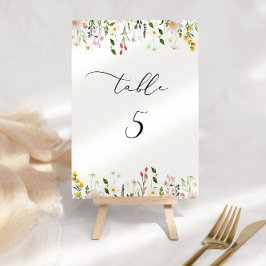 Numeração De Mesa Número da mesa de flores silvestres minimalista