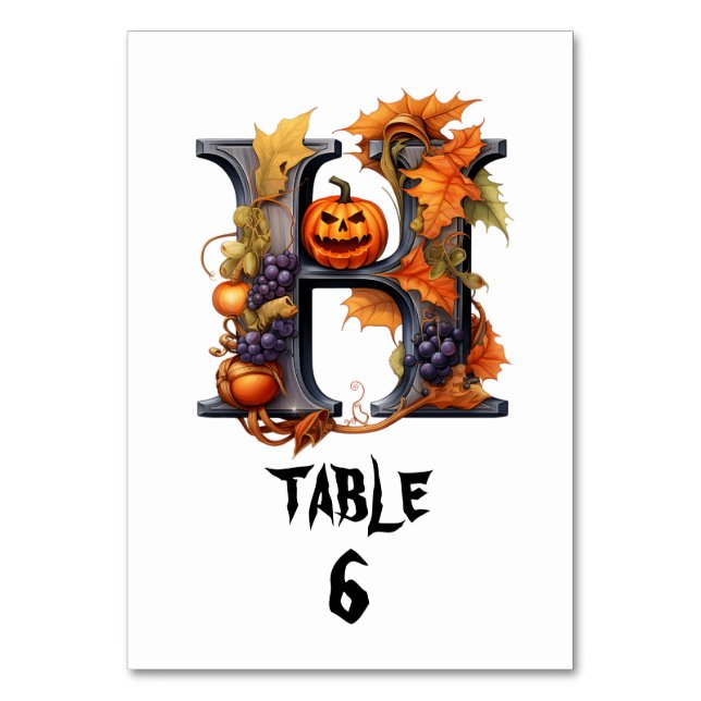 Numeração De Mesa Número da Mesa de Halloween (Frente)