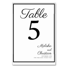 Numeração De Mesa Número da mesa de mesa para um casamento moderno.