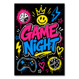Numeração De Mesa Número da Mesa de Noite de Jogo com Grafite Neon e