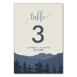 Numeração De Mesa Número da Mesa de Retiro para as Montanhas