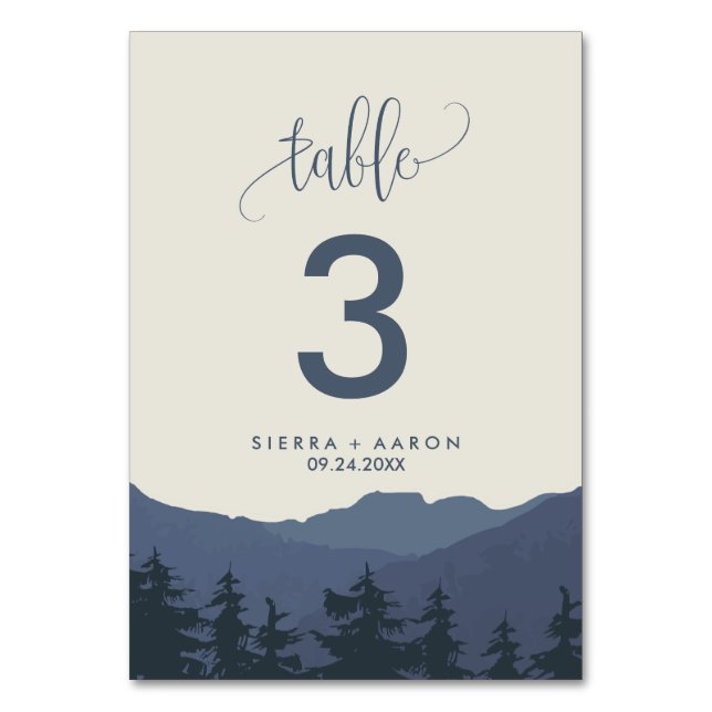 Numeração De Mesa Número da Mesa de Retiro para as Montanhas (Frente)