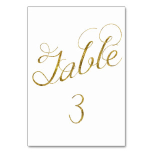 Numeração De Mesa Número da mesa de vidro Dourado 3