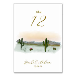 Numeração De Mesa Número da Mesa | Deserto Pôr do Sol Aquarela