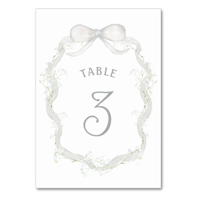 Numeração De Mesa Número da Mesa do Bebê da Fita Branca (Frente)