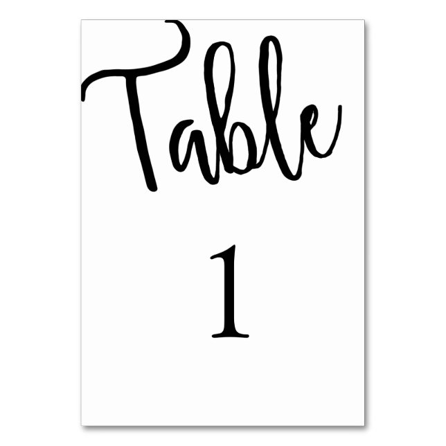 Numeração De Mesa Número da mesa em caligrafia. Casamento moderno. S (Frente)