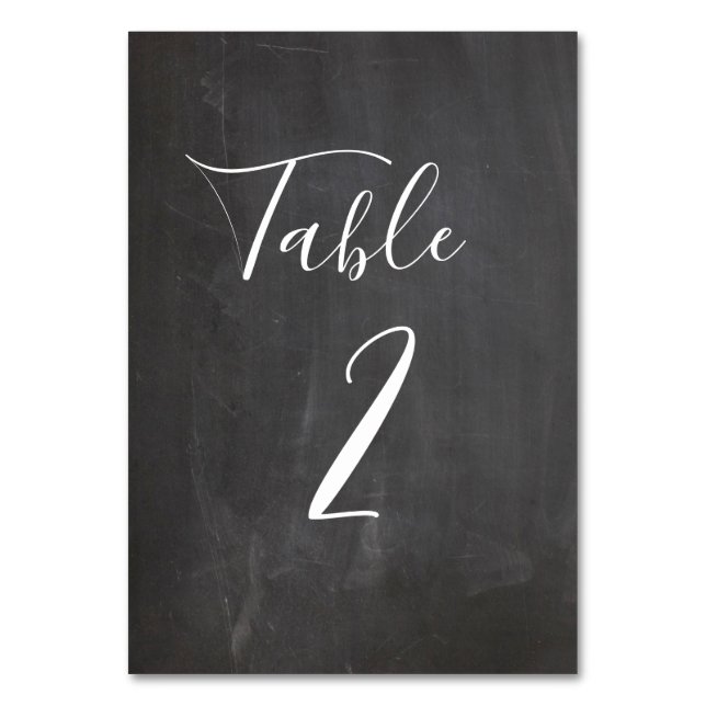 Numeração De Mesa Número da mesa em quadro-negro. Casamento moderno  (Frente)