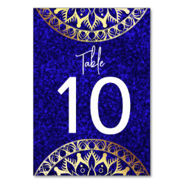 Numeração De Mesa Número da Mesa Mandala Azul e Dourado