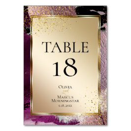 Numeração De Mesa NÚMERO DA MESA | Merlot Dourado Cassis Traços Metá