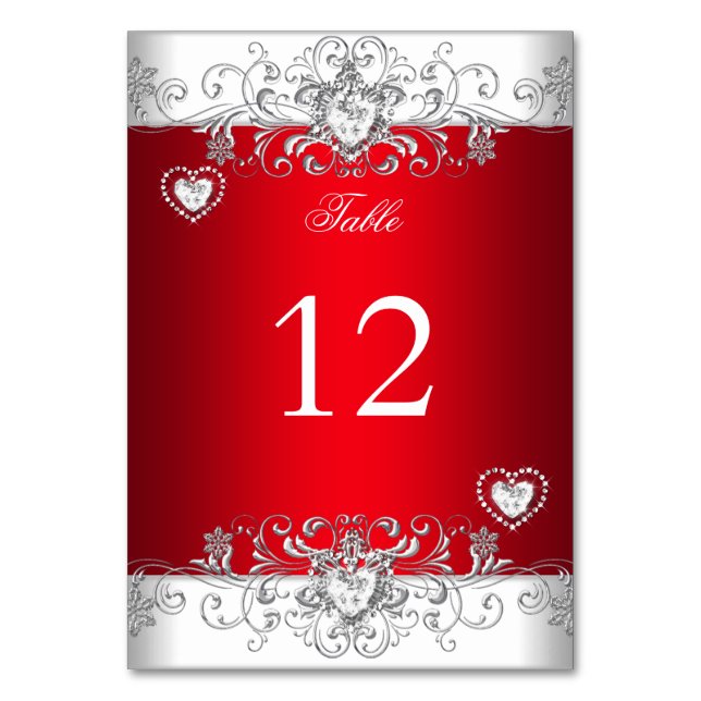 Numeração De Mesa Número da Mesa Royal vermelho Casamento Prata Diam (Frente)