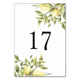 Numeração De Mesa Número da Mesa Rustic Wedding Lemon Greenery