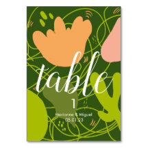 Número da Mesa Sentada de Formas Florais de Casame