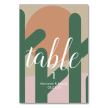 Número da Mesa Sentada Sun Cactus Casada