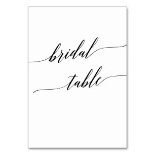 Numeração De Mesa Número da Tabela Bridal da Caligrafia Preta Elegan